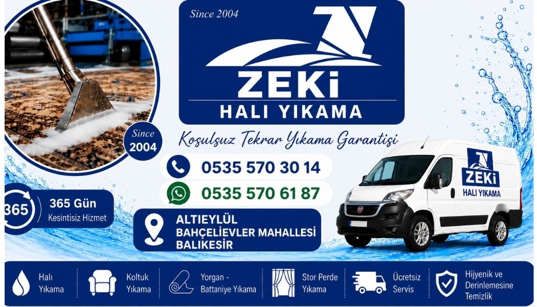 Altıeylül Bahçelievler Mahallesi Halı Yıkama servisimiz Halı Yıkama fabrikaları arasında haftanın her günü hizmet sağlayan firmaların başında gelmektedir. Zeki Halı Yıkama Fiyatları için bizlere ulaşım sağlayabilirsiniz.